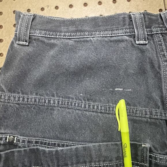 JNCO Jean Shorts Mens 38x12.5 Washed Black Snake Double Deep Pockets Y2K 2000’s - Picture 12 of 16